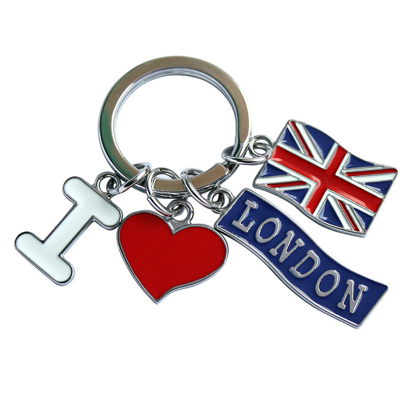 Chaveiro de metal Fabricantes de abastecimento de tinta chaveiros chaveiros Bandeira Americana criativa Vermelho chaveiros