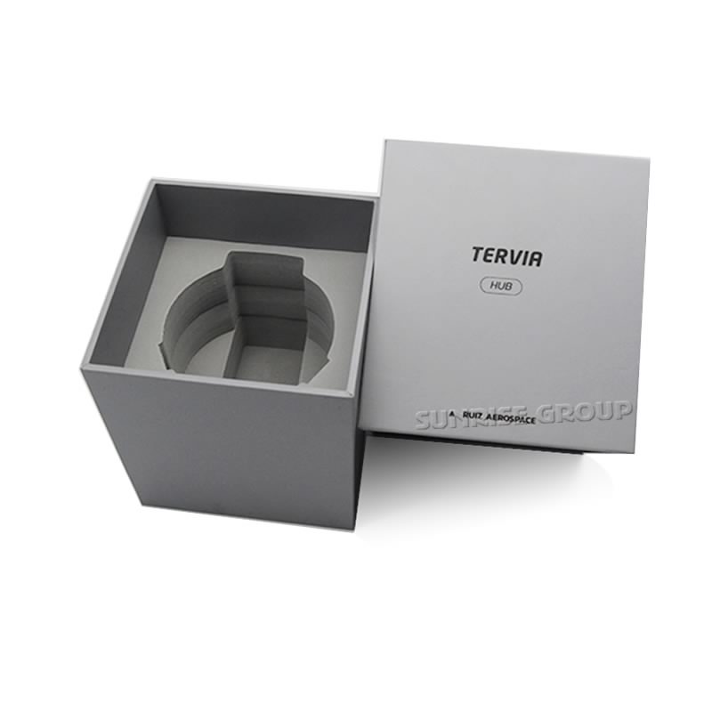 Caixa de empacotamento personalizada do relógio do logotipo da folha de prata do cartão