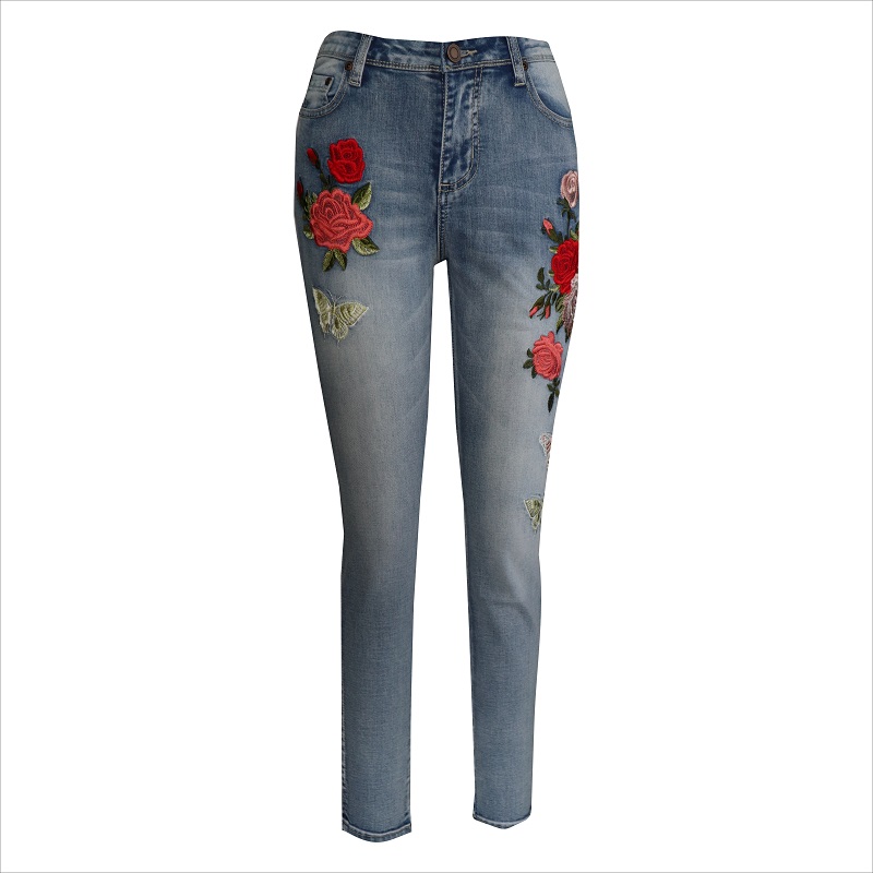 mulheres bordado jeans WS1382 $ 8- $ 9
