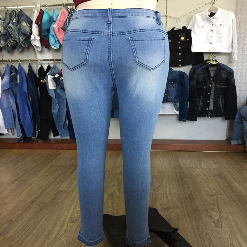 calça jeans skinny angustiado azul WS101127