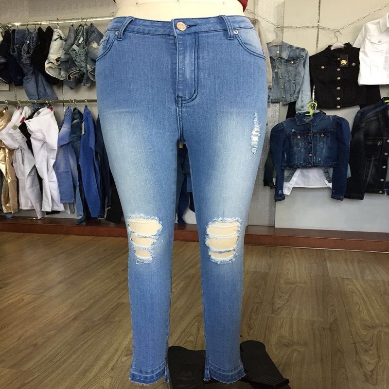 calça jeans skinny angustiado azul WS101127