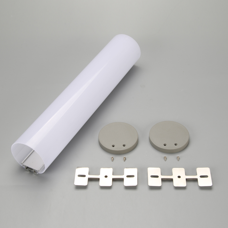 Perfil de alumínio LED redondo de superfície anodizada para luz de fita LED