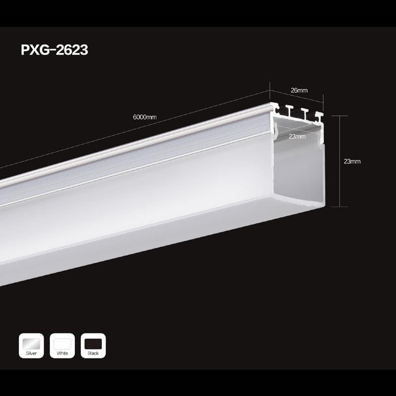 Sistema de canal de alumínio com perfil LED com tampa e tampas para instalações de fita de LED
