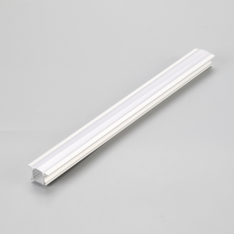 Perfil de alumínio LED de perfil encastrado para tiras de LEDs com clipe de mola