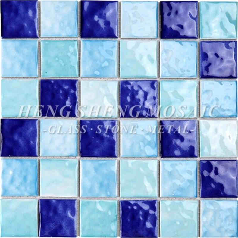 Ondulado 3D Não-Deslizamento Doce Cor Azul e Branco de Cerâmica Swmming Piscina Telha de vidro mosaico Banheiro Spa Porcelana Mosaico Decoração Paredes