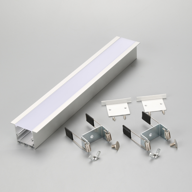 Invólucro de luz linear LED com tampa de PC de plástico fosco e perfil de alumínio