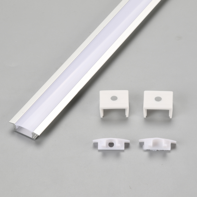 Perfil LED de extrusão de alumínio para caixa de luz linear embutida com difusor leitoso / fosco