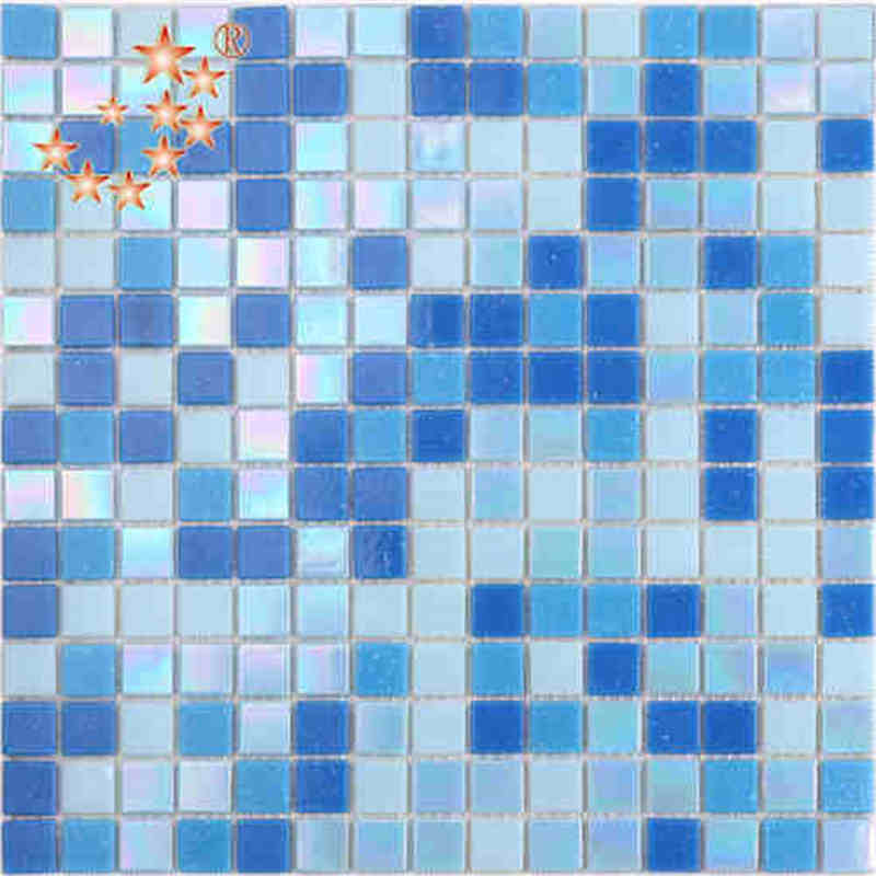 Multi cor feita sob encomenda de Wyih da forma do golfinho do tamanho da telha de mosaico da piscina do vidro azul