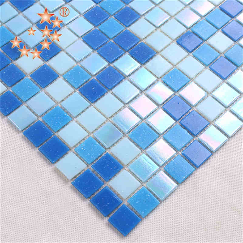 Multi cor feita sob encomenda de Wyih da forma do golfinho do tamanho da telha de mosaico da piscina do vidro azul