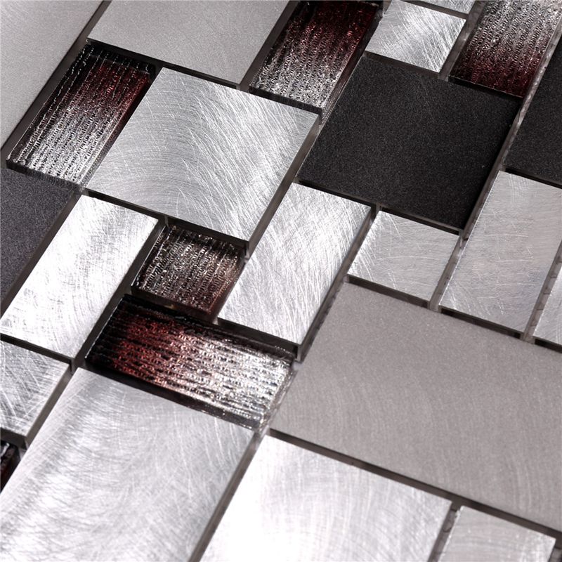 Telha de mosaico de variação de cor de vidro laminado de alumínio
