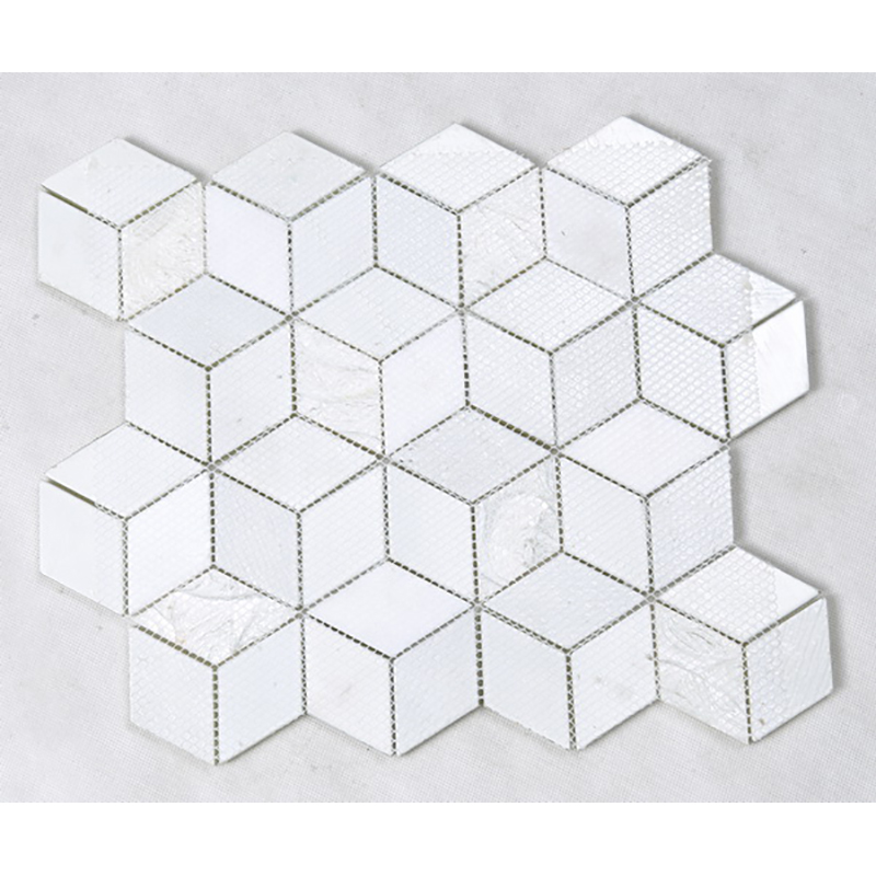 Telha da parede da decoração da bancada de Backsplash da cozinha do mosaico do vidro do hexágono do cristal do hexágono do efeito 3D