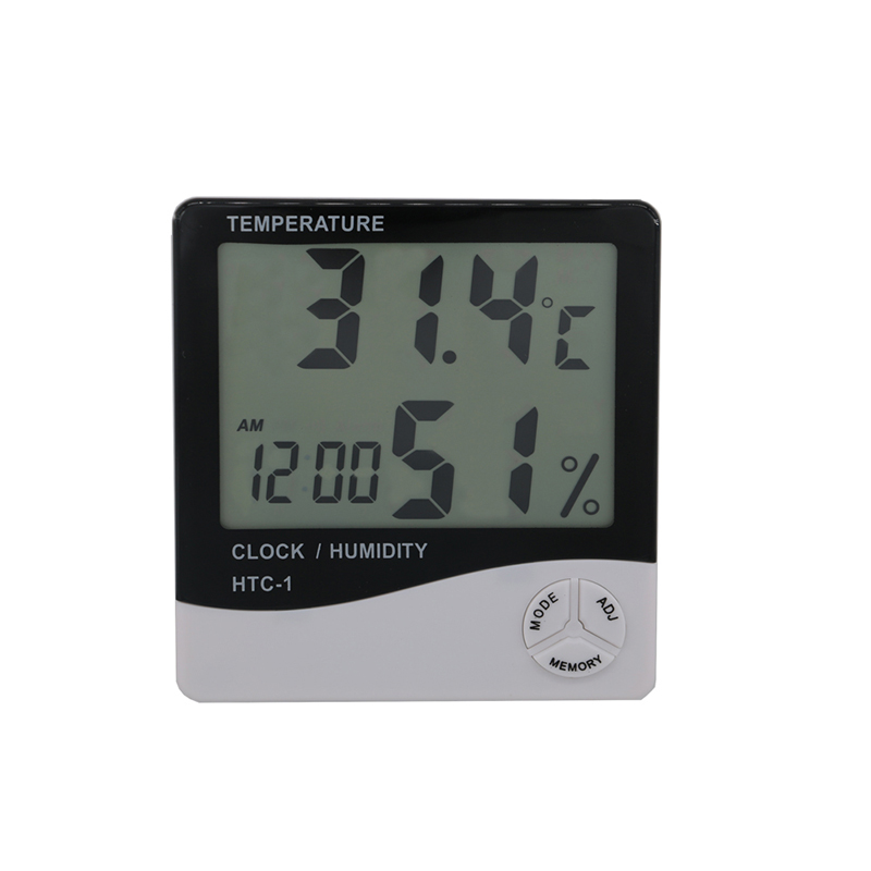 Home Office Car Temperatura Humidade Medidor de Tempo e Relógio Embutido com Grande Display LCD Termômetro Higrômetro
