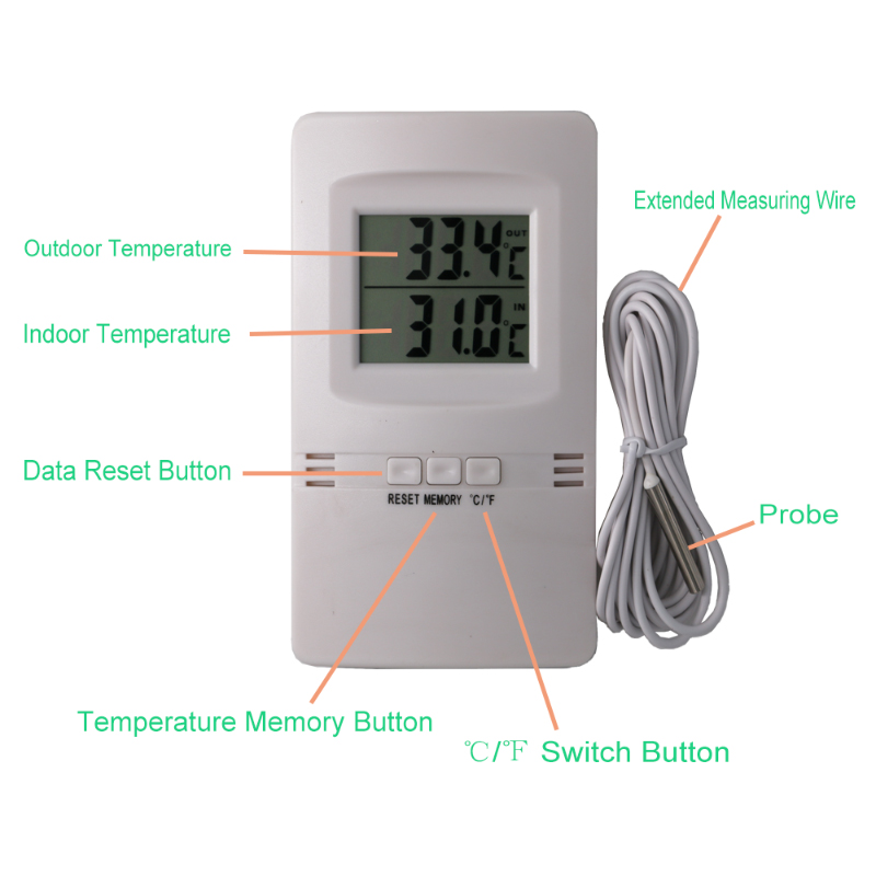 Termômetro exterior interno do teste quente da classe da temperatura da venda