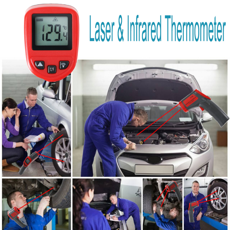 Teste infravermelho da temperatura do motor do termômetro da venda direta da fábrica e medição do laser