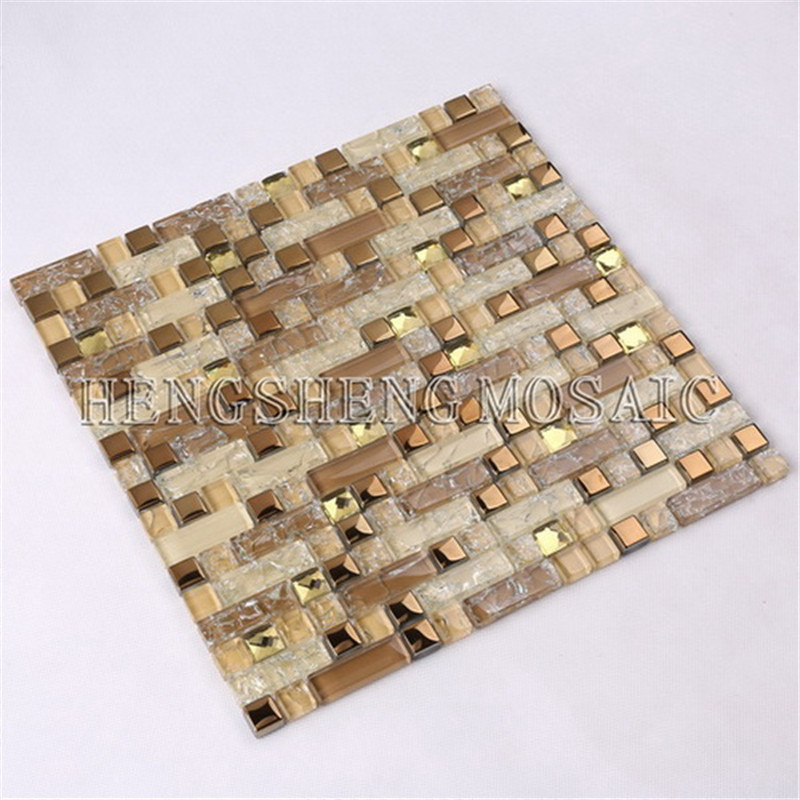 HY06 atacado adesivos de parede mix cor de cristal telha de vidro morrors mosaico fotos