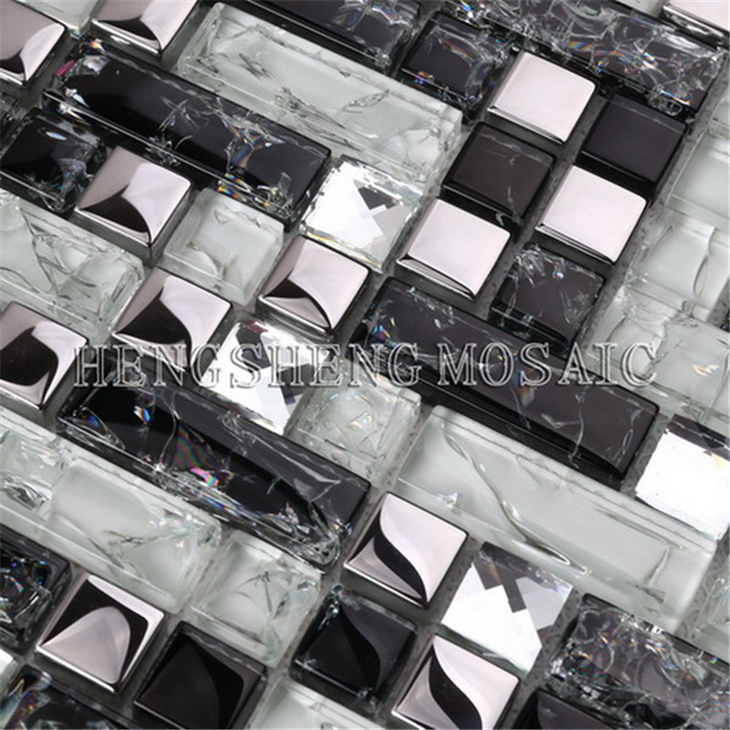 HY07 preço de Fábrica design de Moda 1 * 1 quebrou espelho de cristal de vidro telha de Mosaico para decoração da parede