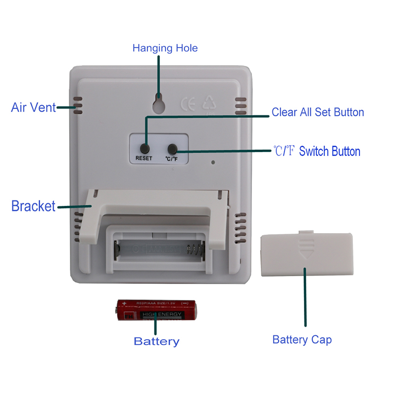 Venda quente Termômetro Digital Testador de Umidade Higrômetro Medidor de Temperatura Medidor de Temperatura