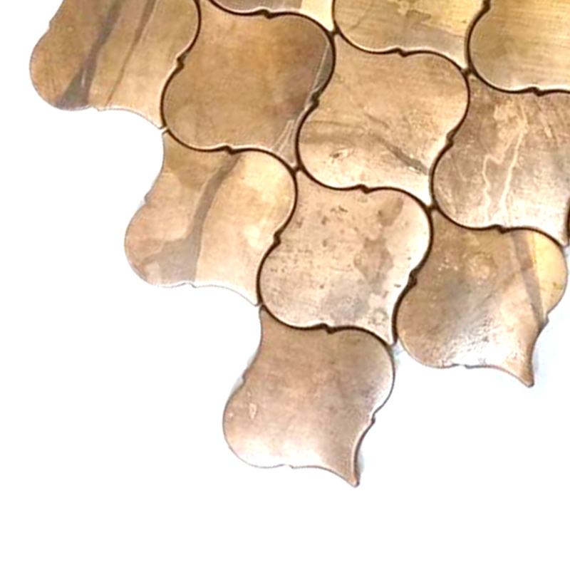 Telha de mosaico de cobre de bronze da antiguidade da telha da lanterna de Backsplash das telhas da parede do metal