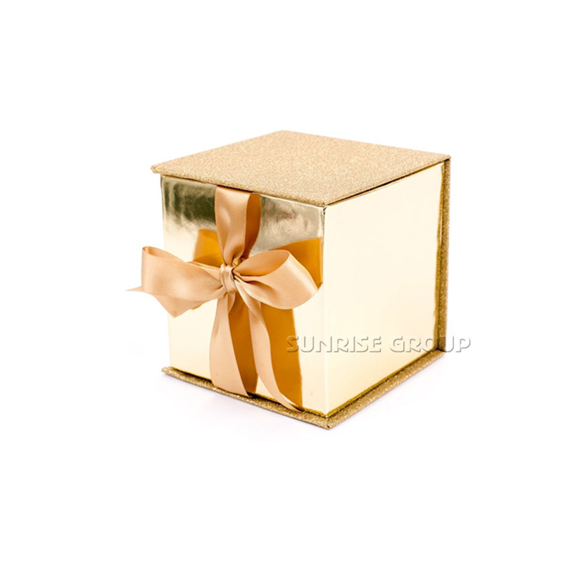 Caixa de presente de empacotamento de papel high-end do ouro do ouro para o copo de vidro
