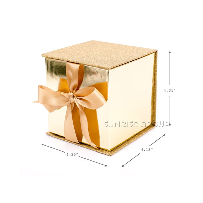 Caixa de presente de empacotamento de papel high-end do ouro do ouro para o copo de vidro