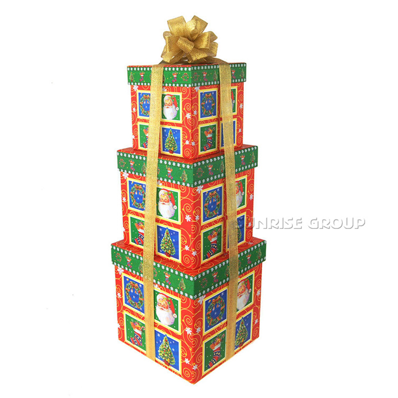 Caixa de empacotamento do presente de Natal do design personalizado, caixa de embalagem do presente de aniversário, caixa de papel do bolo