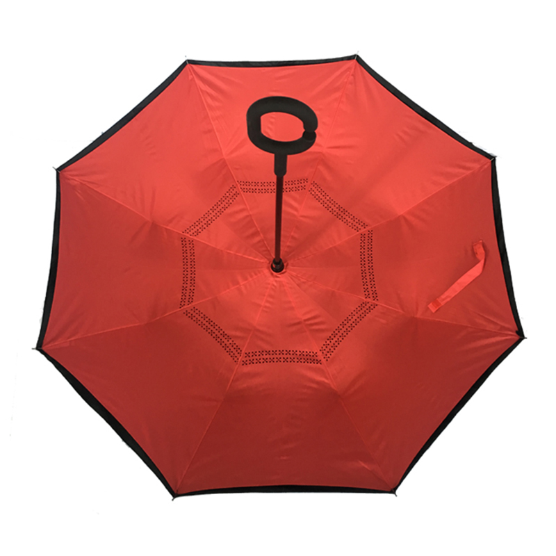Reverse Upside Down Striaght Guarda-chuva Manual de Função Aberta Cutom Impressão Logotipo Mãos Livres Guarda-chuva