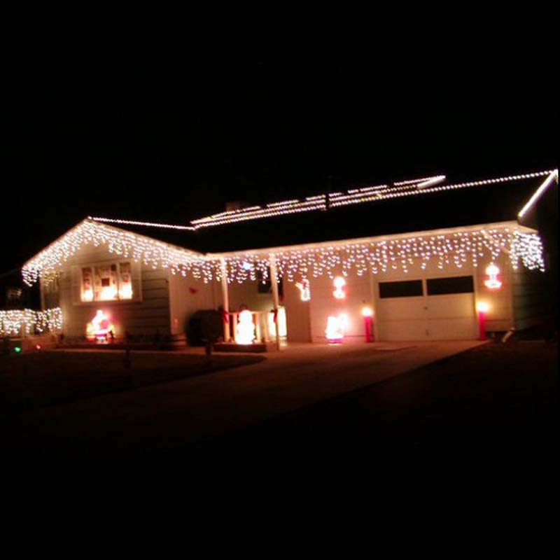 O sincelo do diodo emissor de luz ilumina decorações exteriores das luzes da corda do Xmas das luzes do sincelo do Natal