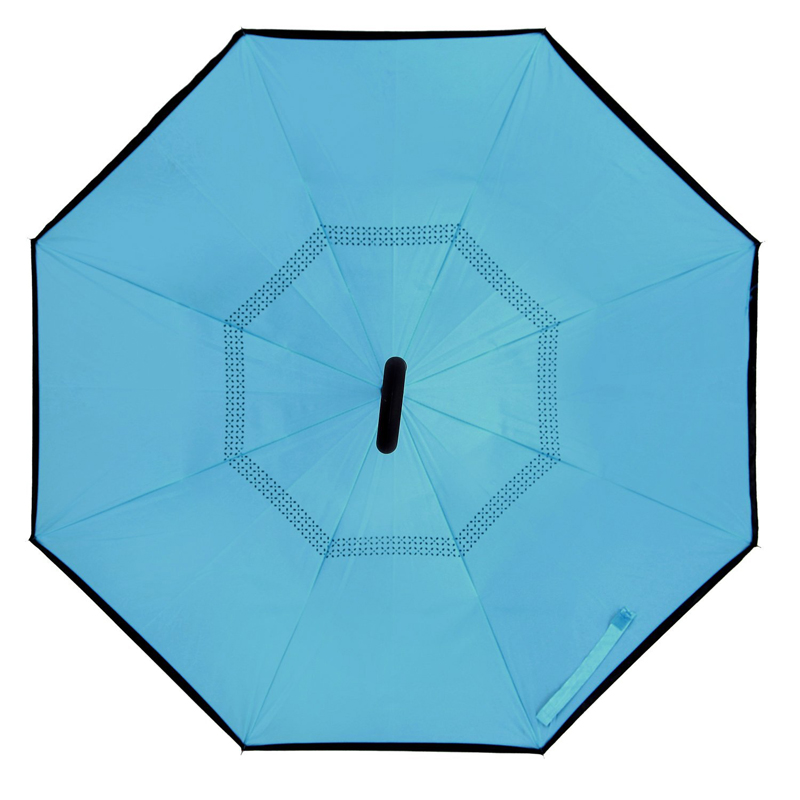 Personalizado impresso dupla camada C Handle Upside Down chuva guarda-chuva
