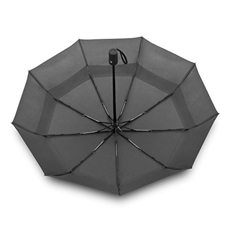 2019 Compra a granel Dupla camada à prova de vento Impressão Personalizada Dobrável Auto Aberto Preto 3 folding aoac Umbrella