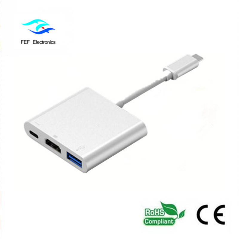 USB 3.1 type-c para HDM1 + ​​USB 3.0 + PD