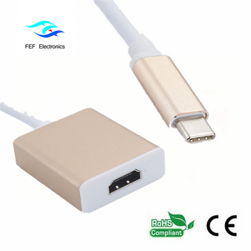 USB tipo c para usb3.0 fêmea + HDMI fêmea + caixa de metal conversor PD FEF-USBIC-005A