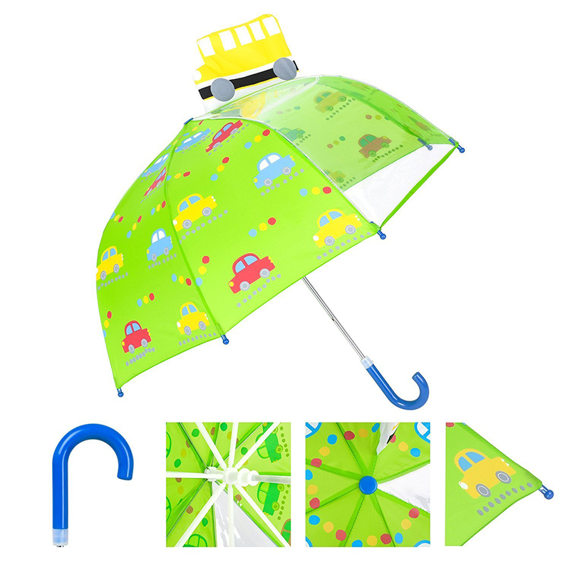 A segurança branca barata do quadro da fibra de vidro caçoa o guarda-chuva compacto das crianças da chuva do ponto de entrada 1panel