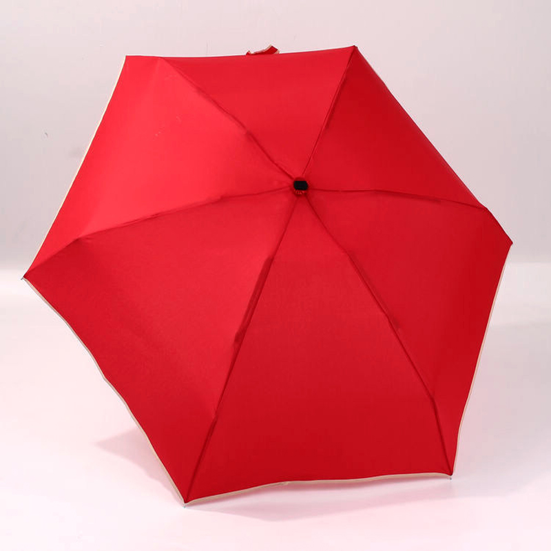 Pequeno 5 guarda-chuva de bolso vermelho dobrado mini