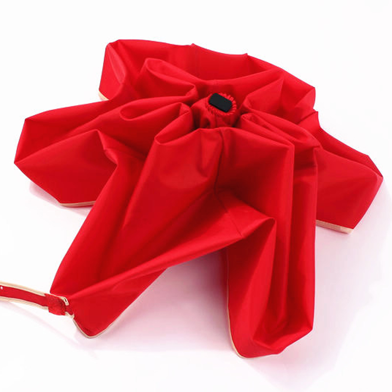 Pequeno 5 guarda-chuva de bolso vermelho dobrado mini