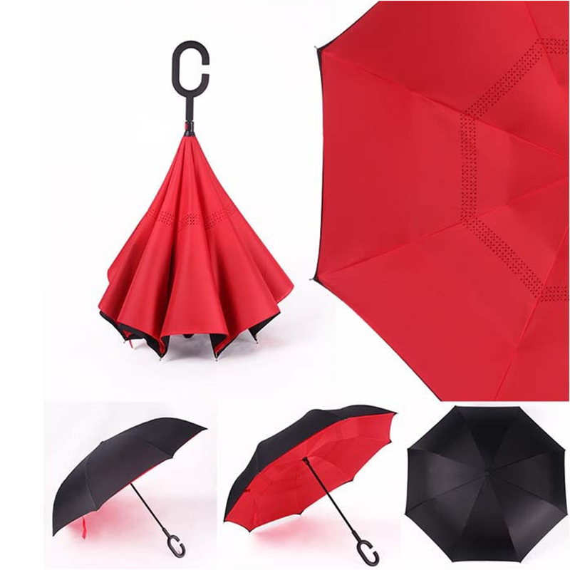 Guarda-chuva de fabricantes de impressão personalizada com guarda-chuva reverso de função aberta manual