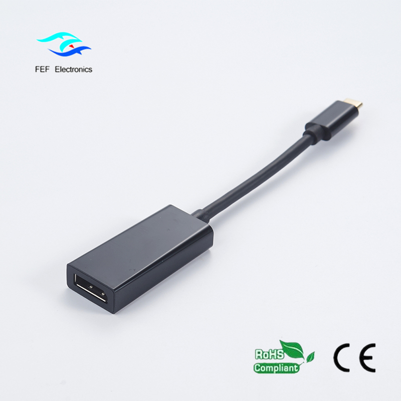 TIPO C USB para DisplayPort shell fêmea ABS Código: FEF-USBIC-004A