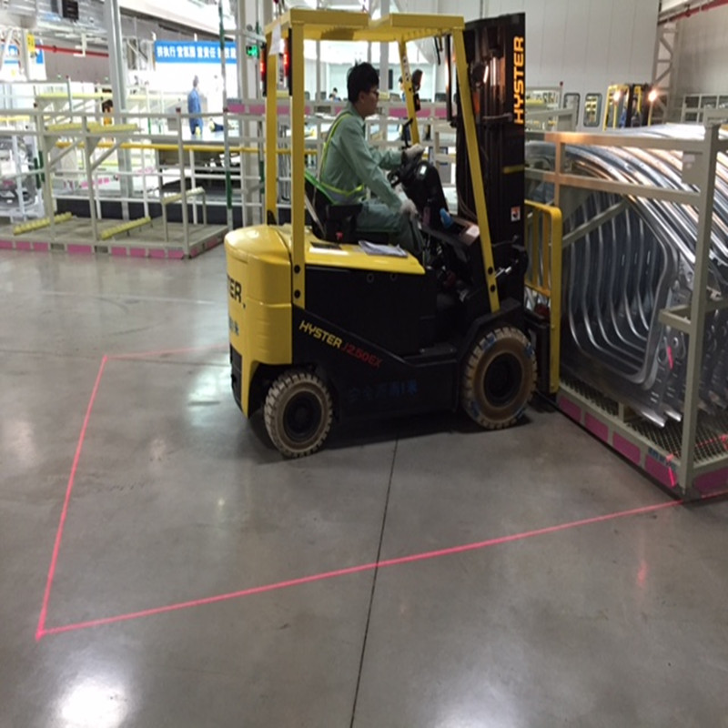 Luz vermelha pedestre da zona da segurança pedestre do laser do Forklift para o trator do reboque