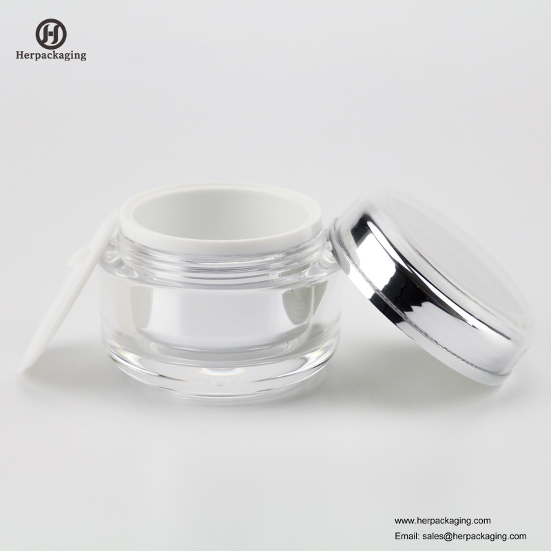 HXL228 luxo rodada frasco cosmético acrílico vazio