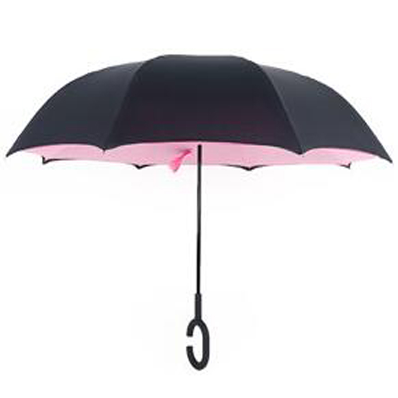 Guarda-chuva de cabeça para baixo invertida invertida com dentro para fora Design u0026 C-shaped Drop-Free Handle