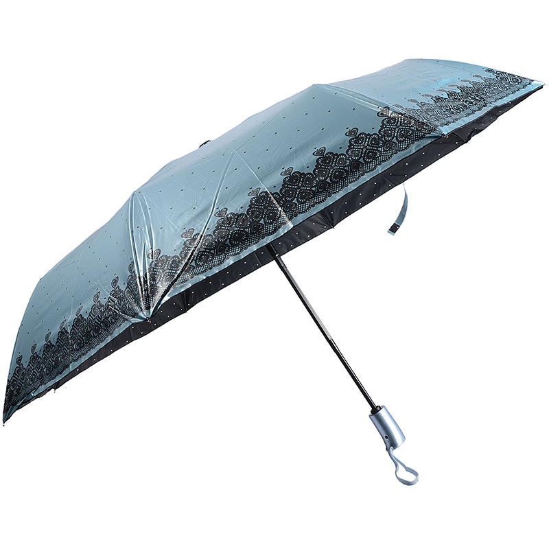 Guarda-chuva preto da proteção do sol do revestimento com o guarda-chuva de dobramento da cópia 3 do projeto da fotografia