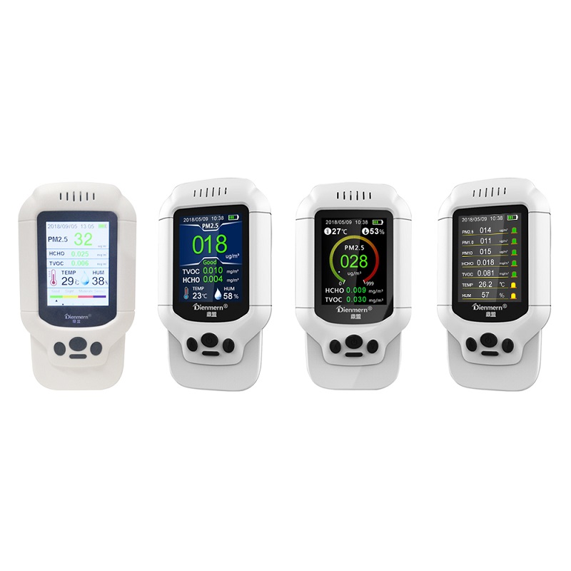 Dienmern DM502 Inteligente Qualidade do Ar Casa Monitor AQI / HCHO / TVOC PM2.5 LCD Digital Formaldeído Analisador de Gás Tester