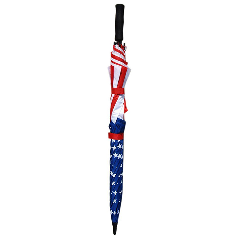 Novo item promocional 30 polegada tamanho grande guarda-chuva de golfe de tecido duplo com impressão da bandeira