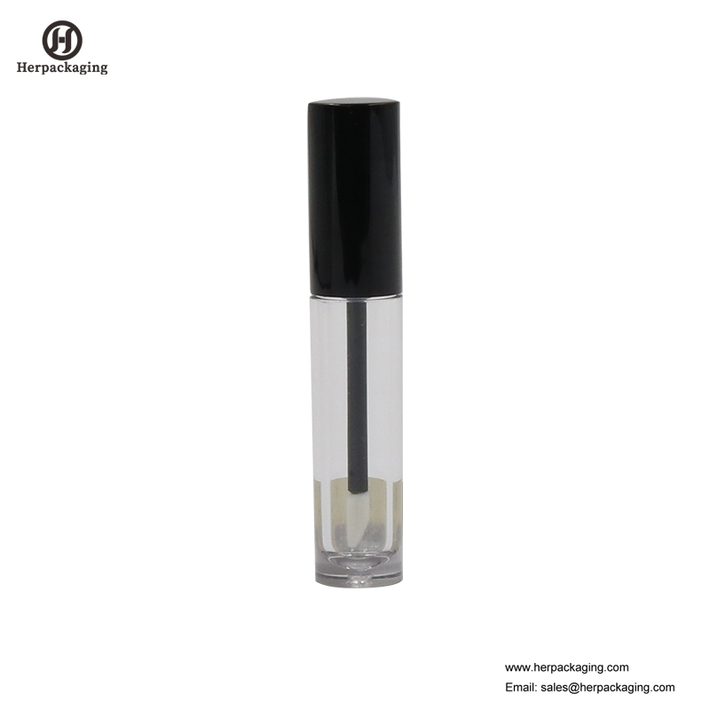 HCL301 Clear Plastic Tubos vazios de brilho labial para produtos cosméticos coloridos reuniram-se aplicadores de brilho labial