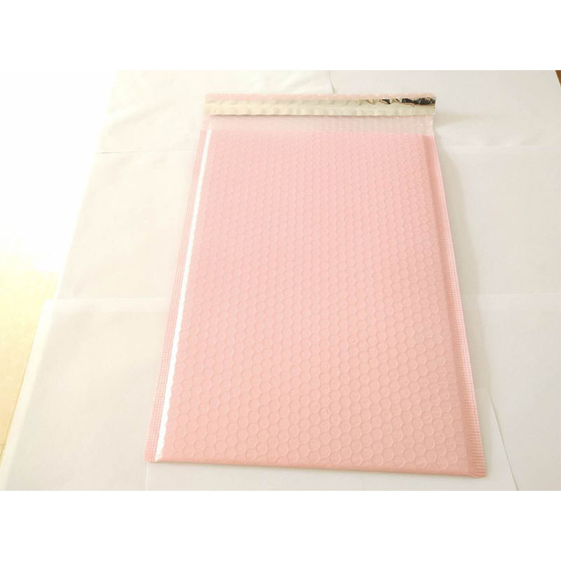 50 Fábrica Atacado Personalizado Impresso Cor de Rosa de Plástico Bolha De Correio Mailing Bag Acolchoado Envelope / Metálico