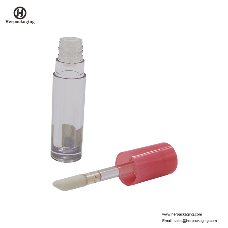 HCL311 Clear Plastic Tubos vazios de brilho labial para produtos cosméticos coloridos reuniram-se aplicadores de brilho labial