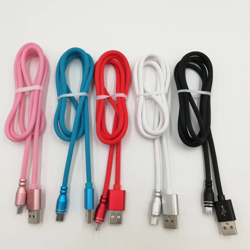 Carregamento rápido de alumínio habitação TPE cabo USB para micro USB, tipo C, iPhone relâmpago cobrando e sincronização