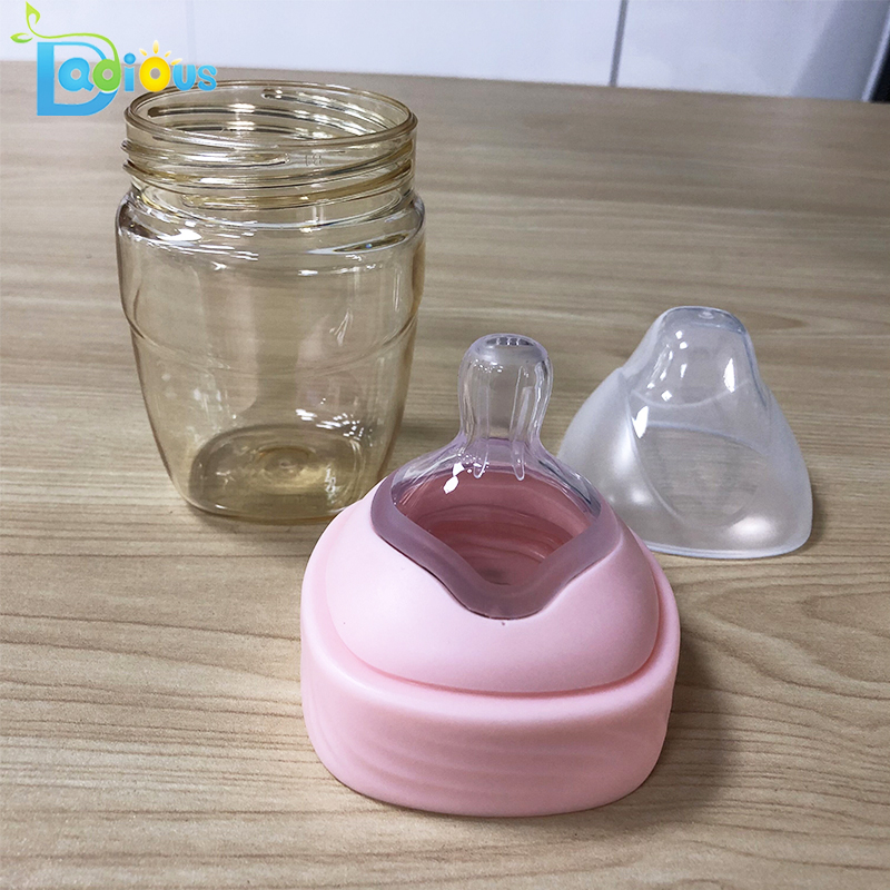 O OEM presta serviços de manutenção à garrafa de alimentação durável do bocal do silicone da garrafa de bebê do PPSU da garrafa de alimentação do bebê do pescoço para bebês
