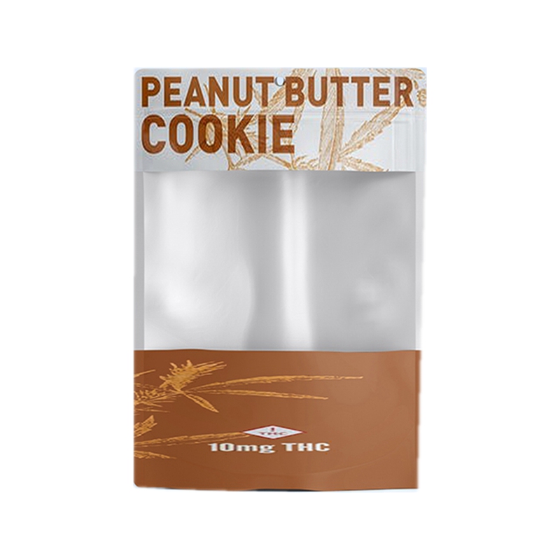 Personalizado levante-se o malote para sacos de empacotamento do produto comestível dos biscoitos com parte superior clara do zíper da janela