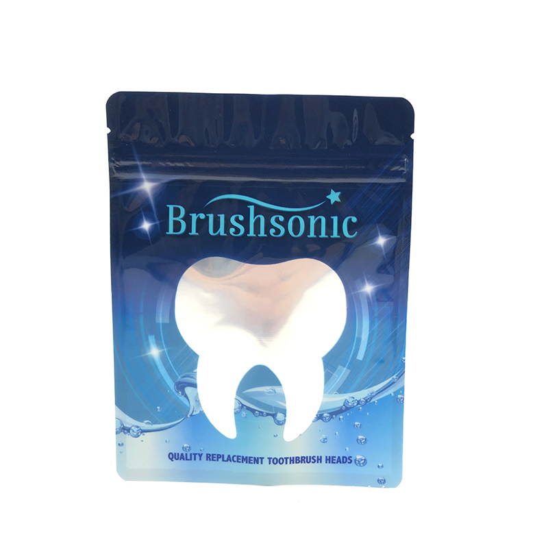 Alta qualidade design personalizado cheiro prova sliver folha de alumínio saco escova de dentes de plástico transparente