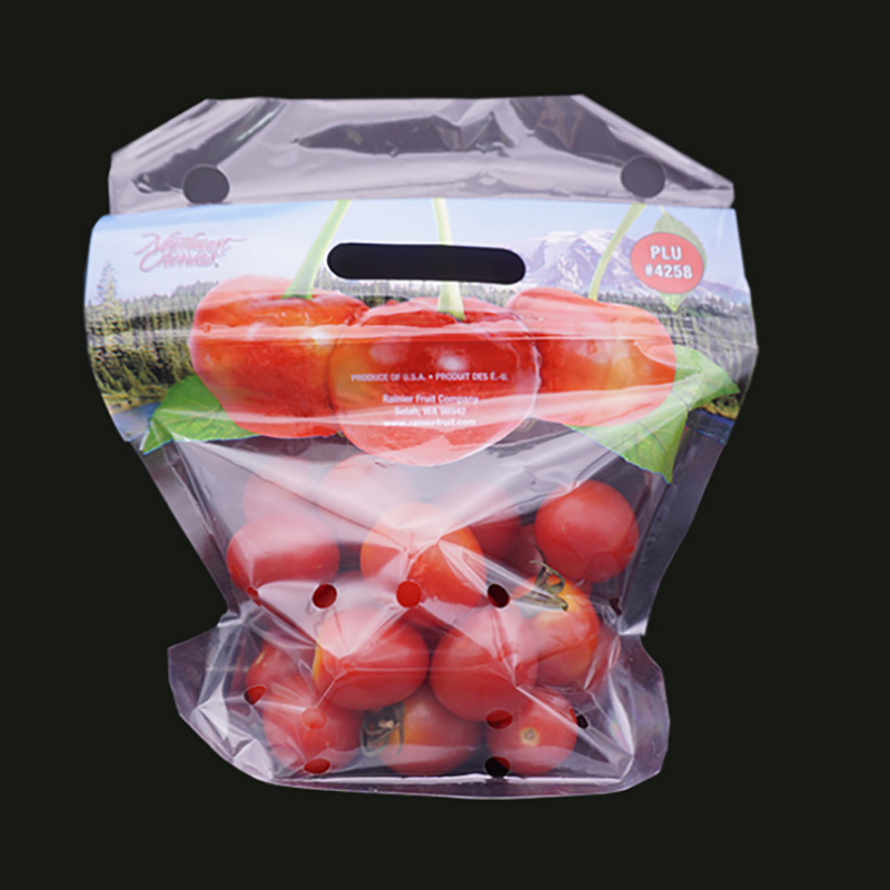 Saco de empacotamento ziplock vegetal plástico Eco-amigo com furos de ventilação